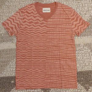 Vestige Striped V Neck T Shirt - Small